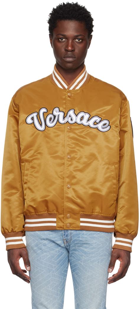 versace gold and black jacket|Versace varsity jacket.